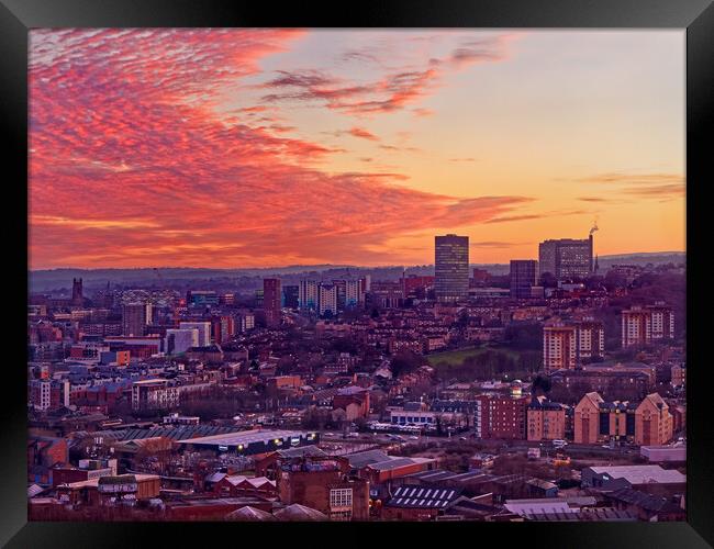  Sheffield City Centre at Sunset Framed Print by Darren Galpin