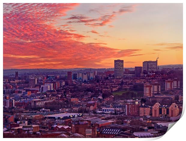  Sheffield City Centre at Sunset Print by Darren Galpin