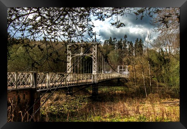 Apley suspension bridge  Framed Print by Steve Taylor