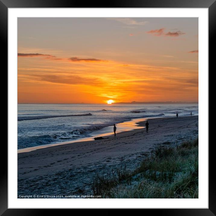 Papamoa Beach Sunrise Framed Mounted Print by Errol D'Souza