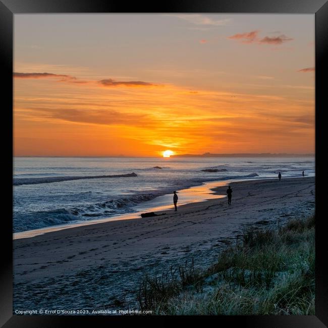 Papamoa Beach Sunrise Framed Print by Errol D'Souza
