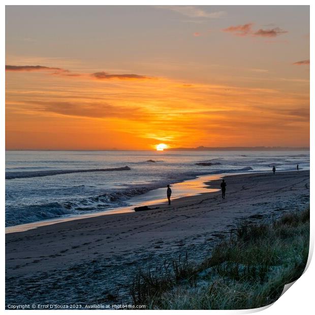 Papamoa Beach Sunrise Print by Errol D'Souza