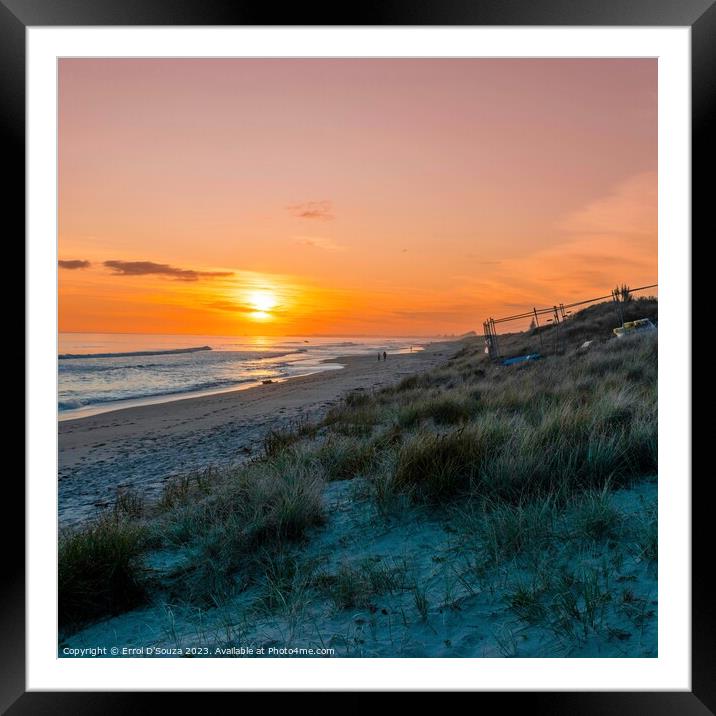 Papamoa Beach Sunrise Framed Mounted Print by Errol D'Souza