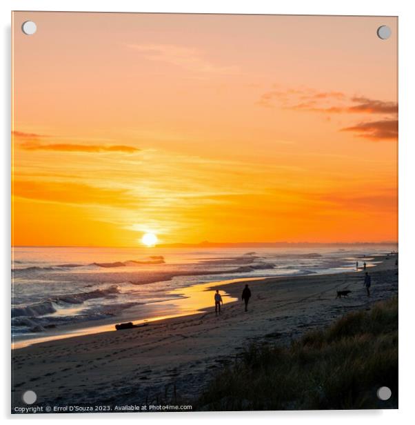 Papamoa Beach Sunrise Acrylic by Errol D'Souza