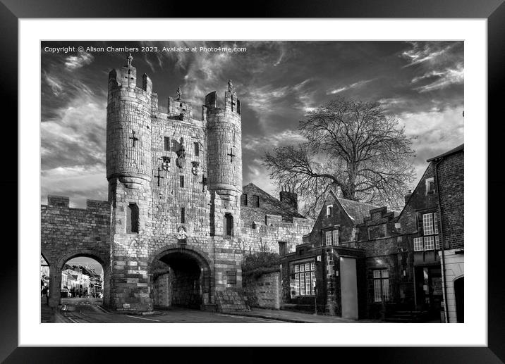 Micklegate Bar York Framed Mounted Print by Alison Chambers