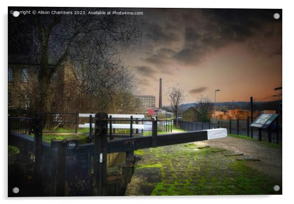 Slaithwaite Huddersfield  Acrylic by Alison Chambers