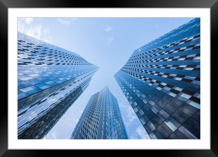 Looking up at Deansgate Square Framed Mounted Print by Jason Wells