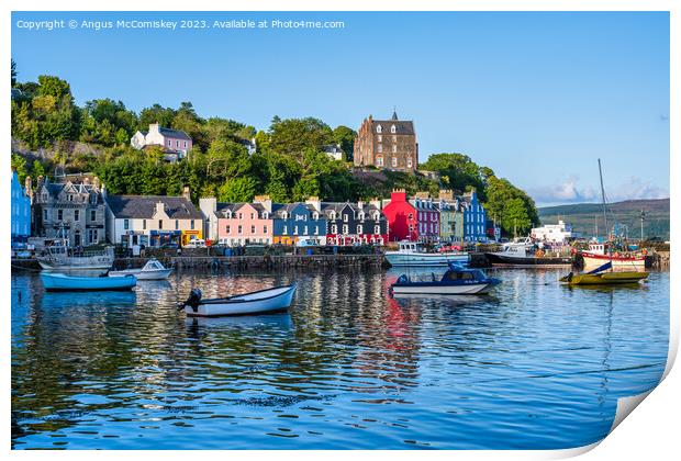 Boats in the harbour, Tobermory waterfront Print by Angus McComiskey