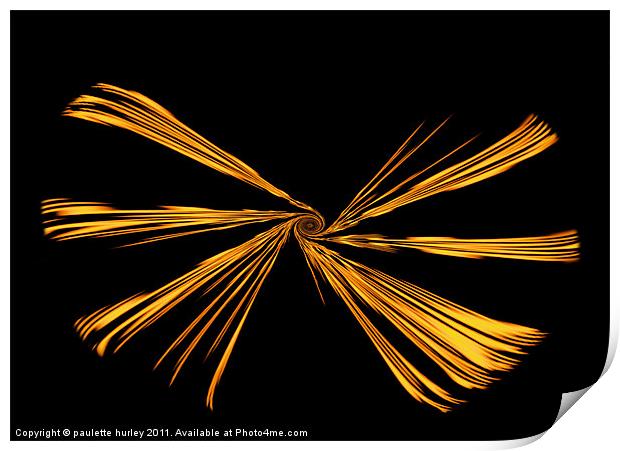 Spinning Yellow Abstract Print by paulette hurley
