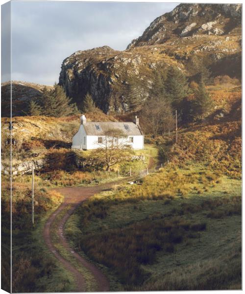 A Highland Cottage  Canvas Print by Anthony McGeever