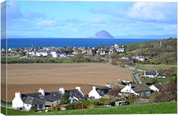 Ailsa Craig and Ballantrae, Ayrshire. Canvas Print by Allan Durward Photography