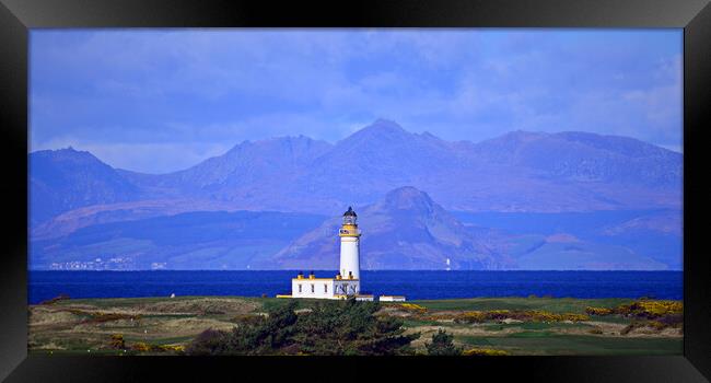 Turnberry lighthouse, Holy Isle and Goat Fell, Arr Framed Print by Allan Durward Photography