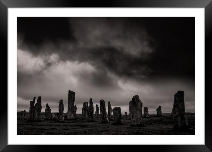 Calanais Standing Stones Framed Mounted Print by Tracy Anderson