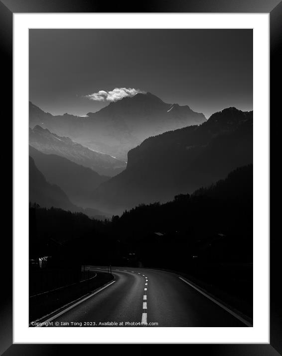 Swiss Alpine Road Framed Mounted Print by Iain Tong