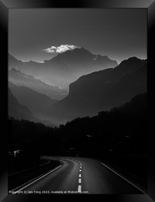 Swiss Alpine Road Framed Print by Iain Tong