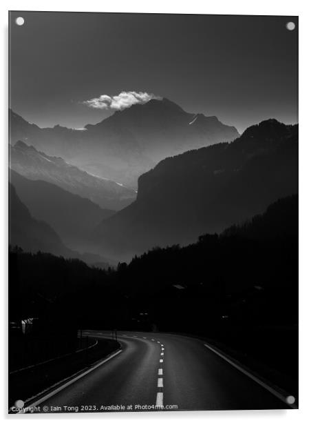 Swiss Alpine Road Acrylic by Iain Tong