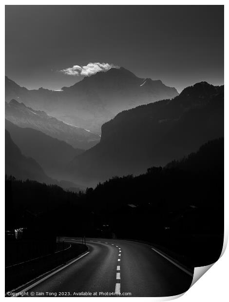 Swiss Alpine Road Print by Iain Tong