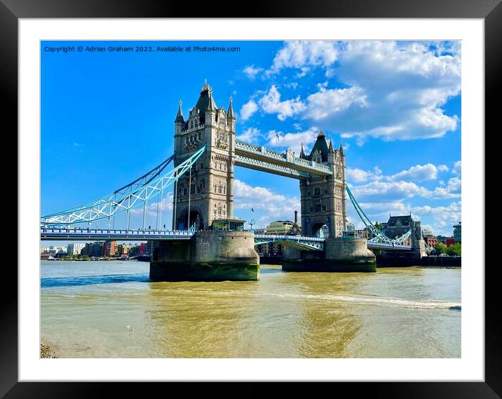 Tower Bridge, London Framed Mounted Print by Adrian Graham