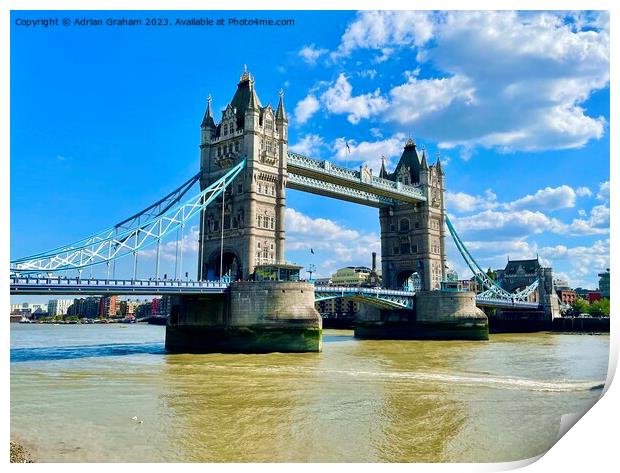 Tower Bridge, London Print by Adrian Graham