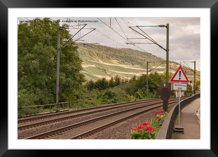 Railway Line Trechtingshausen Framed Mounted Print by Sally Wallis