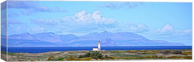 Isle of Arran and Turnberry lighthouse Canvas Print by Allan Durward Photography
