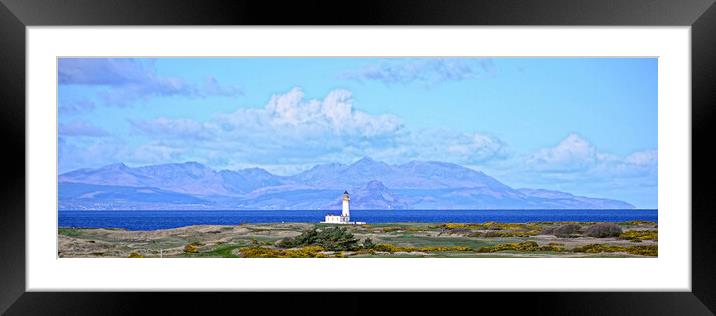 Isle of Arran and Turnberry lighthouse Framed Mounted Print by Allan Durward Photography