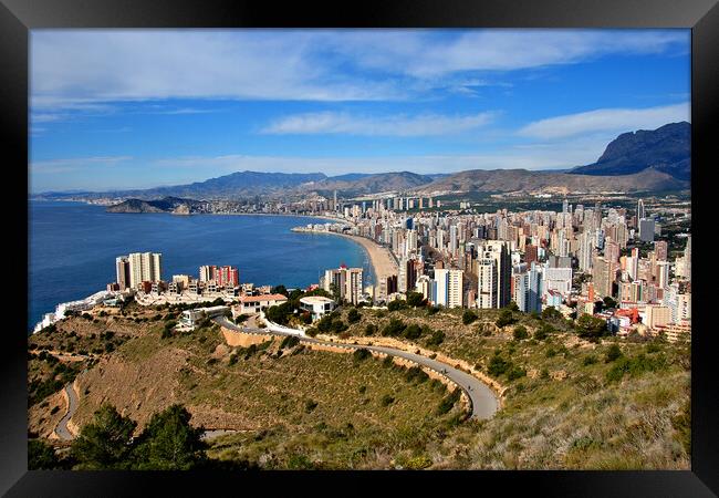 Benidorm Skyline Cityscape Costa Blanca Spain Framed Print by Andy Evans Photos