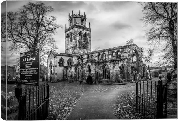 A hauntingly beautiful medieval church Canvas Print by Tim Hill