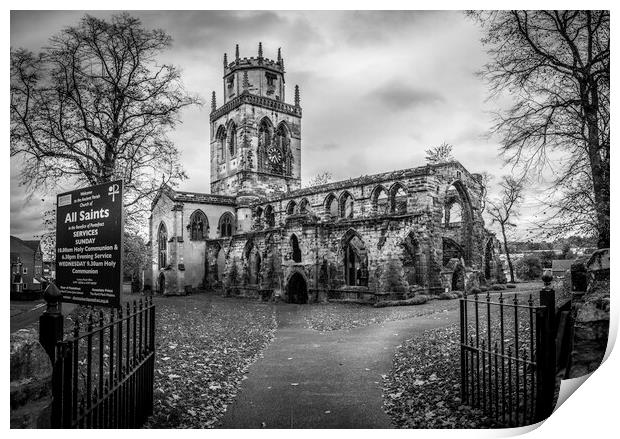 A hauntingly beautiful medieval church Print by Tim Hill