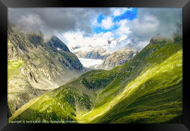 Majestic Swiss Alps Glacier - N0708-61-ORT-2 Framed Print by Jordi Carrio