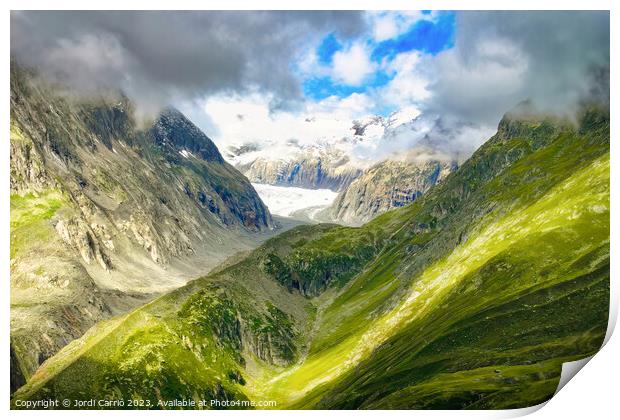 Majestic Swiss Alps Glacier - N0708-61-ORT-2 Print by Jordi Carrio