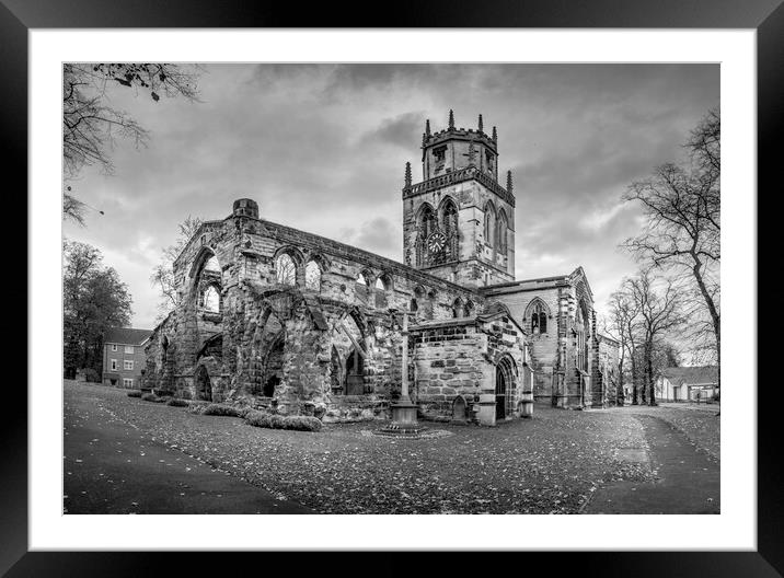 Pontefract Church Black and White Framed Mounted Print by Tim Hill