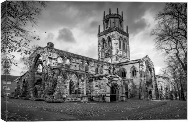 Pontefract Church Black and White Canvas Print by Tim Hill