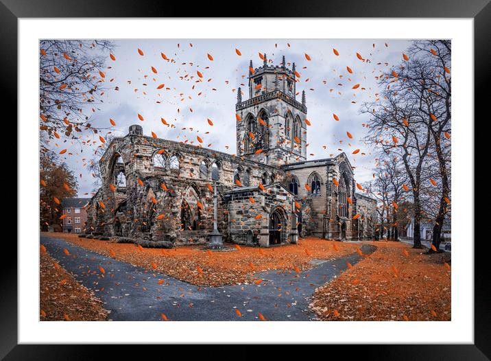 Pontefract All Saints Church, Autumn Fantasy Framed Mounted Print by Tim Hill