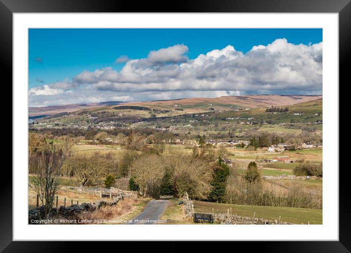 Middleton in Teesdale from Bail Hill Mar 2023 Framed Mounted Print by Richard Laidler