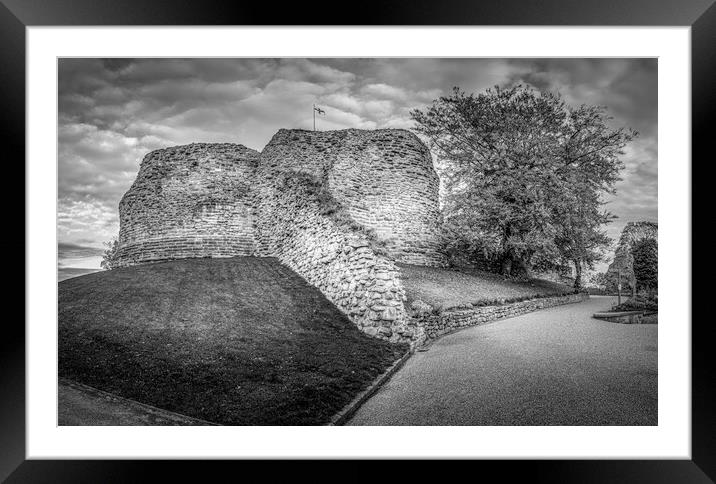 Pontefract Castle Black and White Framed Mounted Print by Tim Hill