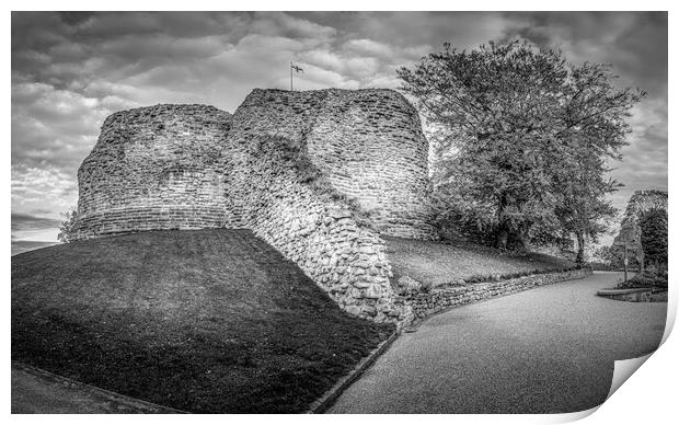Pontefract Castle Black and White Print by Tim Hill