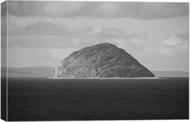 Ailsa Craig Scotland (black&white Canvas Print by Allan Durward Photography