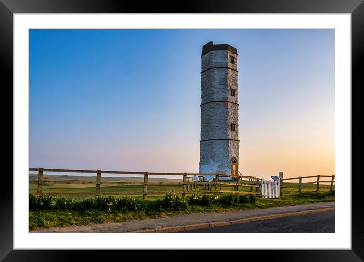 Flamborough Old Lighthouse Framed Mounted Print by Tim Hill