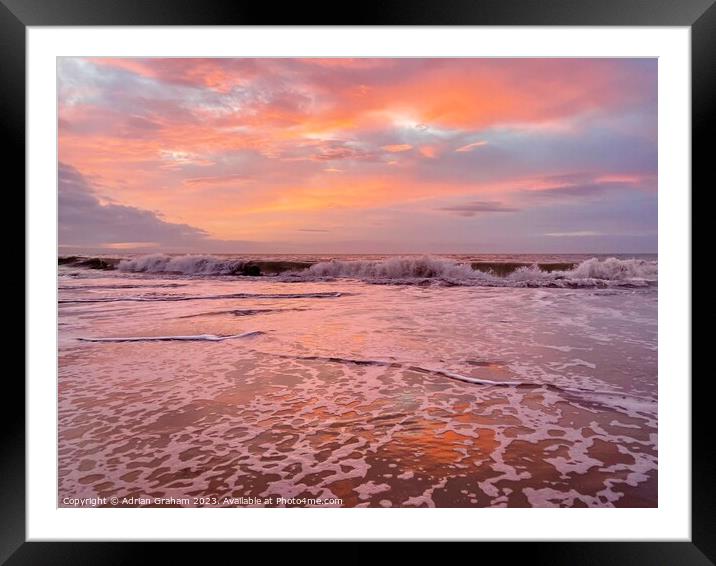 Sunrise over Swansea Bay Framed Mounted Print by Adrian Graham
