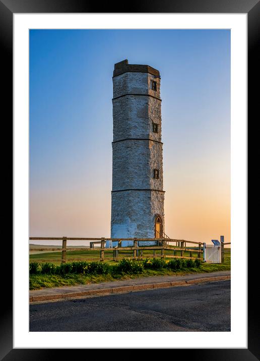 Flamborough Old Lighthouse Framed Mounted Print by Tim Hill