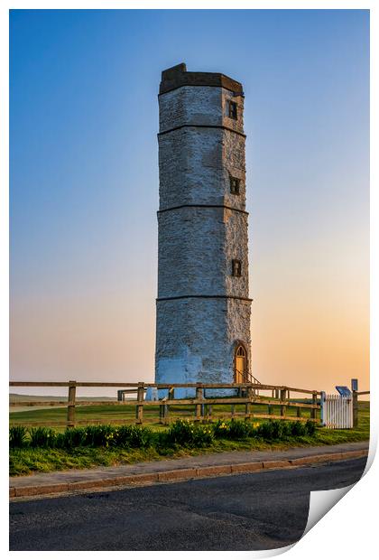 Flamborough Old Lighthouse Print by Tim Hill