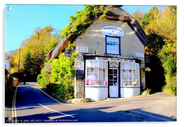 Thatched Tea rooms, Godshill. Acrylic by john hill