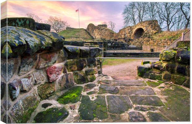 Pontefract Castle Sunrise Canvas Print by Tim Hill