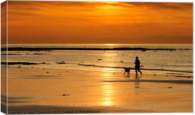 Alnmouth Beach Sunrise  Canvas Print by David Thompson