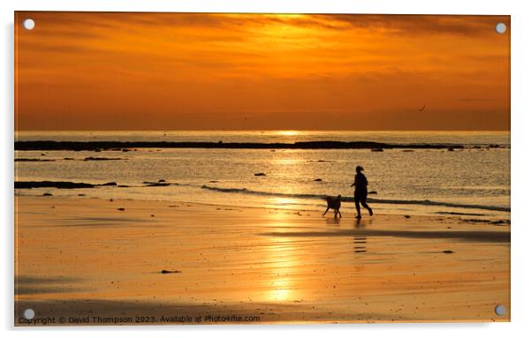 Alnmouth Beach Sunrise  Acrylic by David Thompson