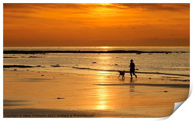 Alnmouth Beach Sunrise  Print by David Thompson