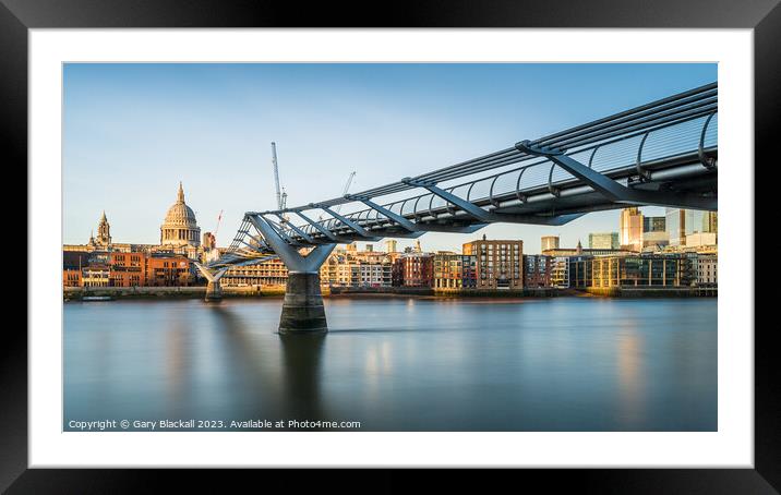 London Modern Architecture Millennium Bridge Framed Mounted Print by Gary Blackall