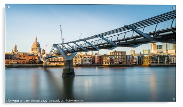 London Modern Architecture Millennium Bridge Acrylic by Gary Blackall