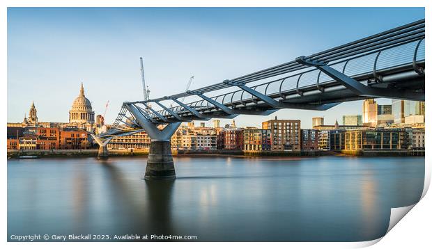 London Modern Architecture Millennium Bridge Print by Gary Blackall